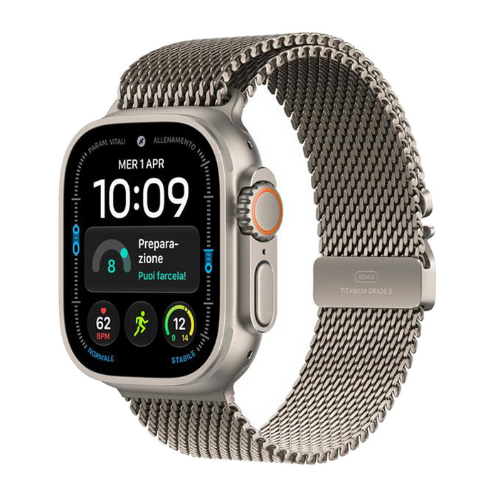 Apple Watch Ultra 4 GPS + Cellular 49mm Titanio-Loop milanese Naturale - L