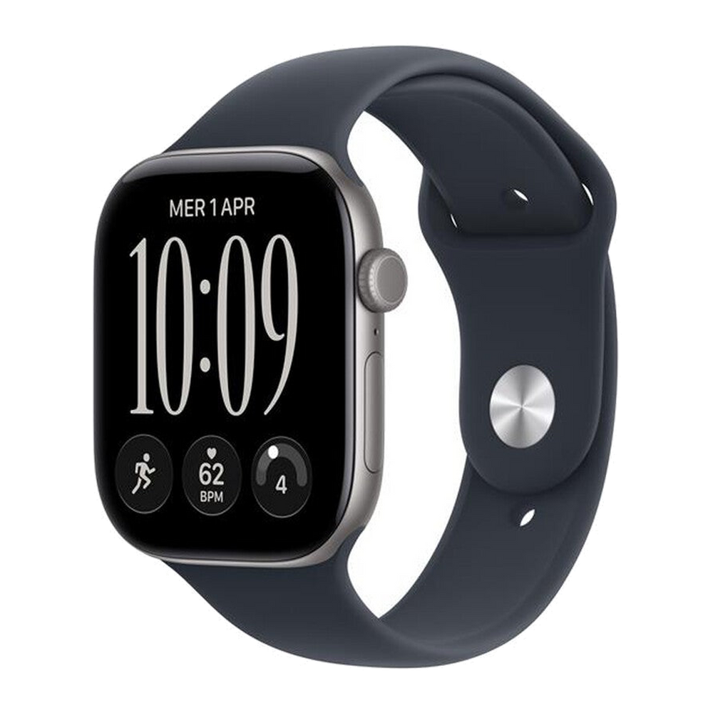 Apple Watch Series 12 GPS 46mm Alluminio Grigio Siderale-Sport Band Blu marino - M/L