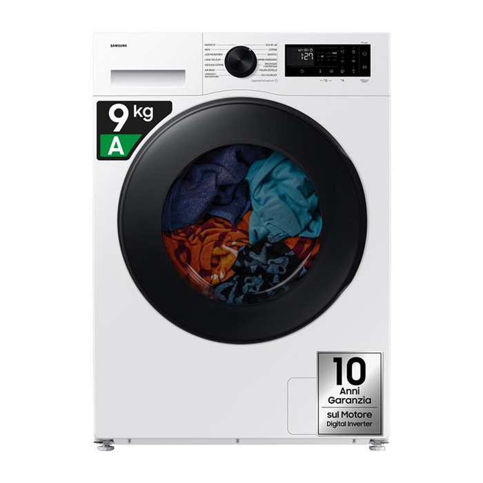 Samsung Lavasciuga WD90DG5B15BEET 9/6 Kg Classe A-bianca con oblò e display nero