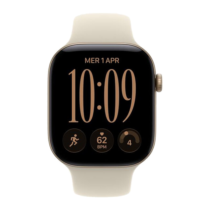 Apple Watch Series 12 GPS 46mm Alluminio Oro Chiaro-Sport Band Sabbia - M/L