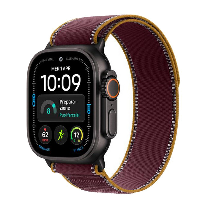 Apple Watch Ultra 4 GPS + Cellular 49mm Titanio-Trail Loop Borgogna - S/M