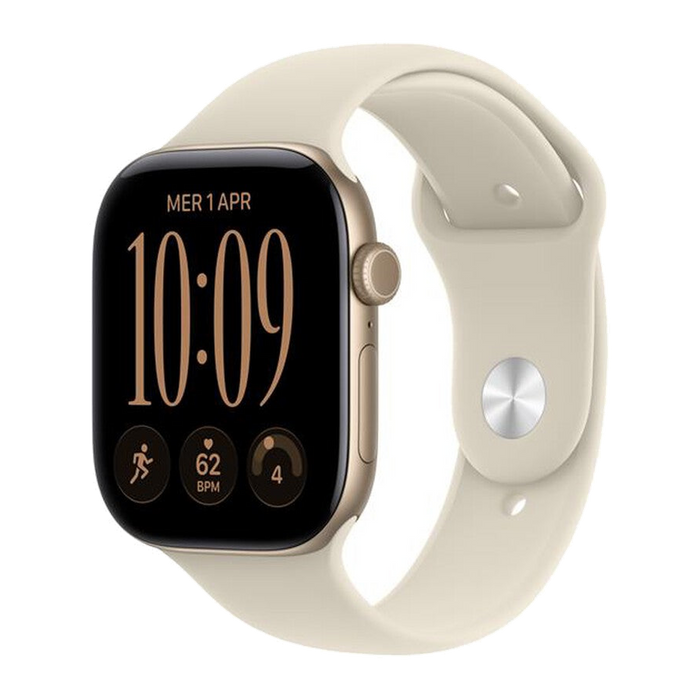 Apple Watch Series 12 GPS + Cellular 46mm Alluminio Oro-Sport Band Sabbia - S/M