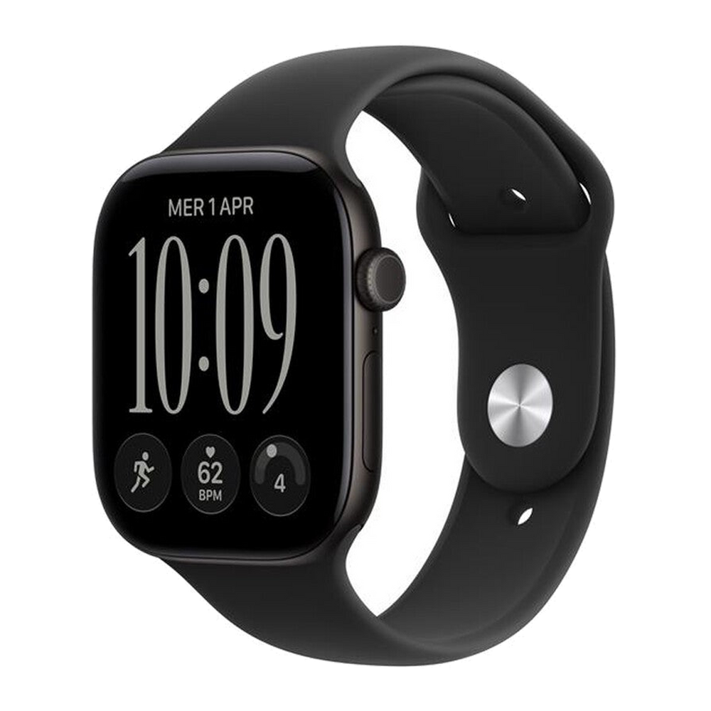 Apple Watch Series 12 GPS 46mm Alluminio Nero-Sport Band Nero - S/M