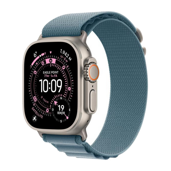 Apple Watch Ultra 3 GPS + Cellular 49mm Titanio Naturale-Alpine Loop Blu Chiaro - S