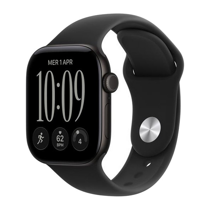 Apple Watch Series 12 GPS 42mm Alluminio Nero-Sport Band Nero - S/M